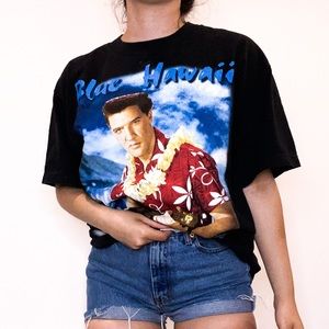 SOLD⚡️Elvis Blue Hawaii Tee Shirt⚡️